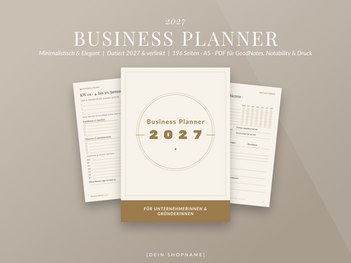Business Planner 2027 – digital, datiert & verlinkt (PDF für GoodNotes, Notability & Druck)