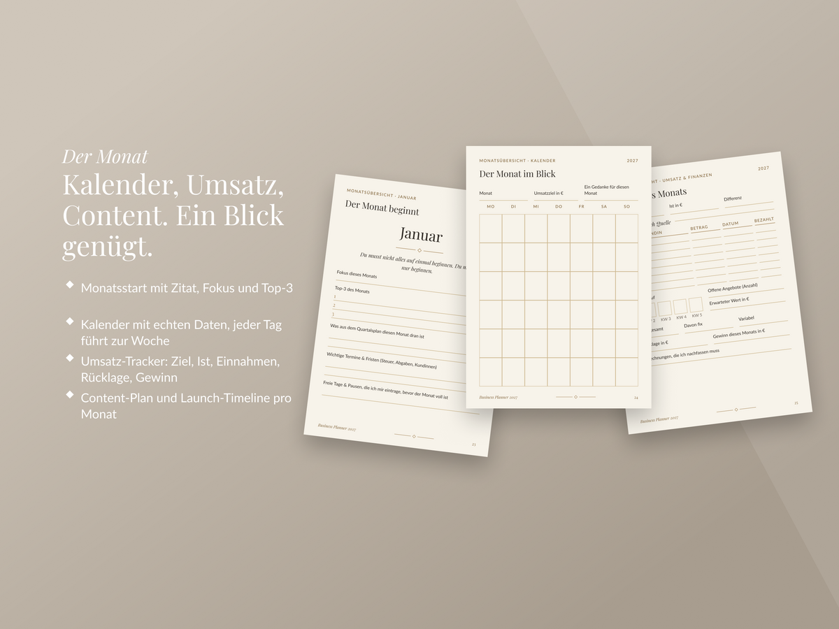 Business Planner 2027 – digital, datiert & verlinkt (PDF für GoodNotes, Notability & Druck)