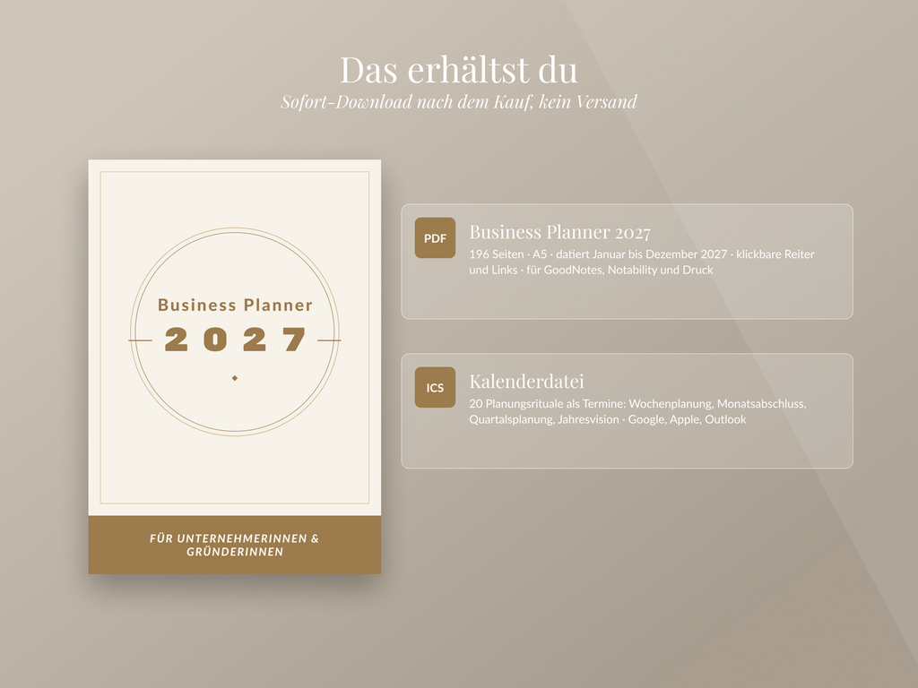 Business Planner 2027 – digital, datiert & verlinkt (PDF für GoodNotes, Notability & Druck)