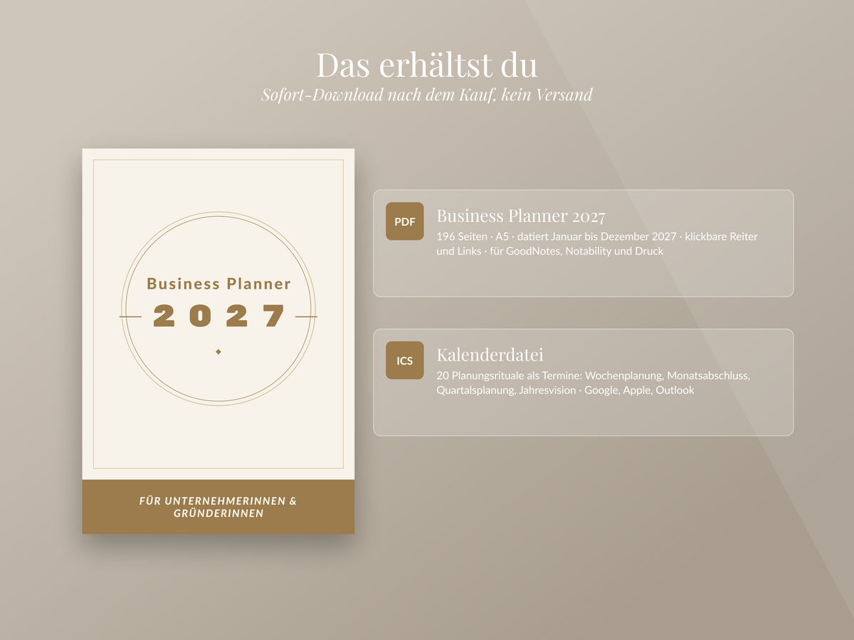 Business Planner 2027 – digital, datiert & verlinkt (PDF für GoodNotes, Notability & Druck)