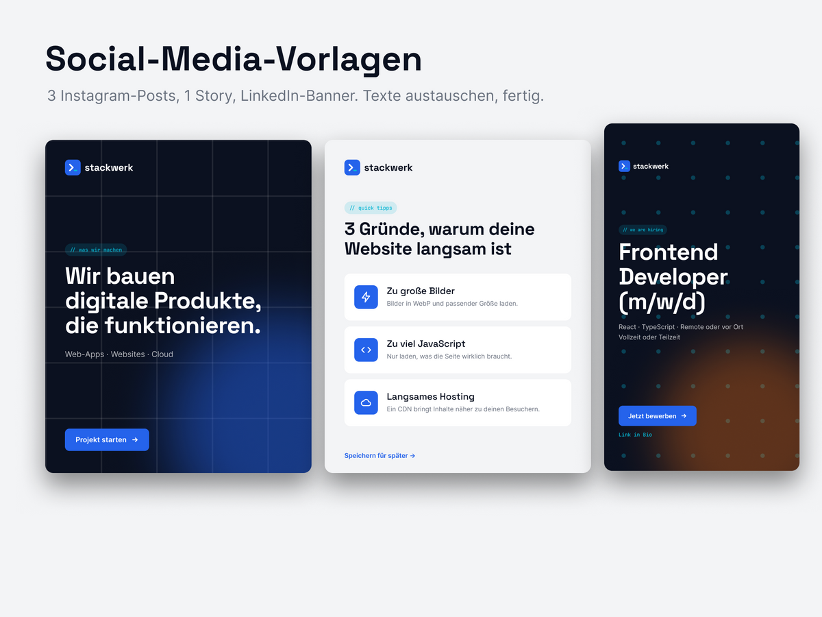 Tech Agentur Markenkit · Figma-Vorlage mit Logo, Social Media, Visitenkarte und Briefpapier
